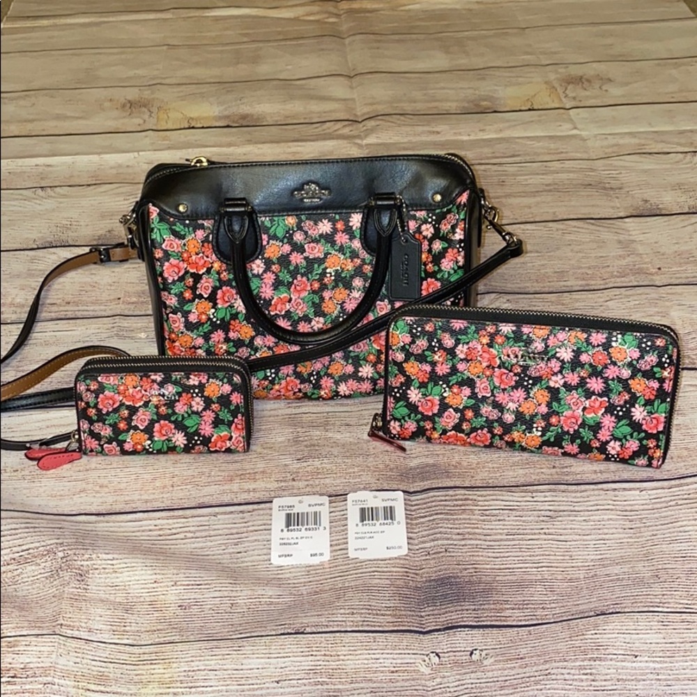 Coach Posey Cluster Crossbody Coin Purse & Wallet
